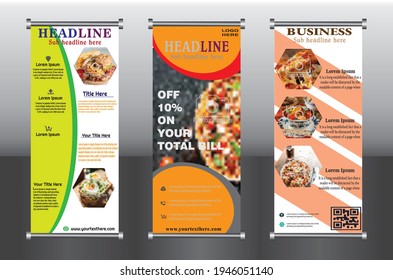 roll up banner vector design 