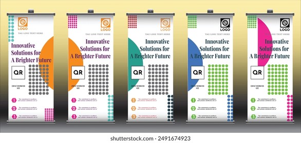 Roll up banner vector design template. advertising display banner. unique, simple, abstract, modern and simple design.