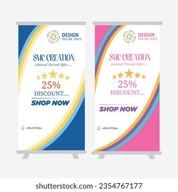 Roll Banner Vector Design - This exquisite artwork combines style and professionalism to make your brand shine.