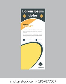 Ilustración vectorial de banner. banner azul roll up gráficos elegantes para publicidad e información.  Presentación de concepto de diseño o banner publicitario