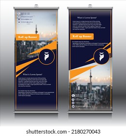 Roll up banner vector illustrator design.