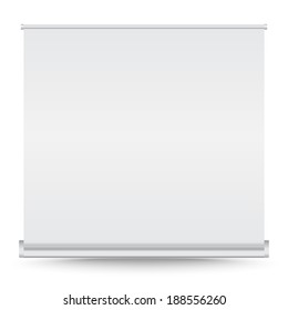 Roll up banner vector on isolated white background