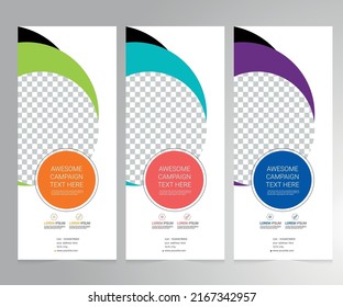 Roll up banner vector template