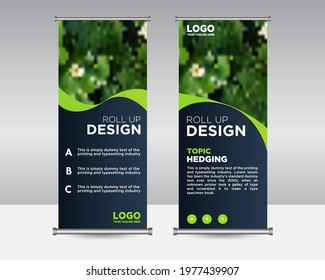 Roll up banner vector template design, modern x-banner and flag-banner advertising. editable vector illustration green environment design, Eco friendly