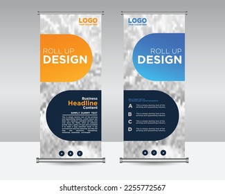 Roll up banner vector template design, Business design, modern x-banner, and flag-banner advertising. editable vector illustration 