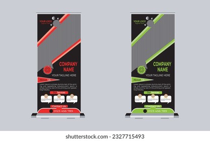 Roll up banner vector template design 