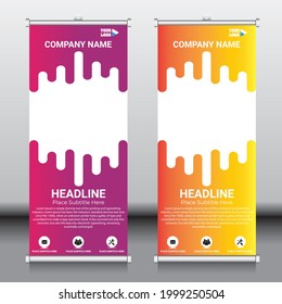 Roll up banner with vector template. modern banner, flyer design, abstract design for any occation.