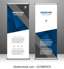 Roll up banner vertical. modern template design, for brochure, business, flyer, infographics. x-banner and flag-banner advertising. vector illustration