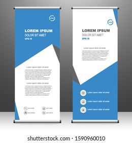 Roll up banner vertical. modern template design, for brochure, business, flyer, infographics. x-banner and flag-banner advertising. vector illustration