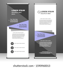 Roll up banner vertical. modern template design, for brochure, business, flyer, infographics. x-banner and flag-banner advertising. vector illustration