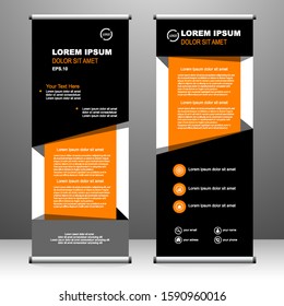 Roll up banner vertical. modern template design, for brochure, business, flyer, infographics. x-banner and flag-banner advertising. vector illustration