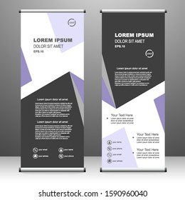 Roll up banner vertical. modern template design, for brochure, business, flyer, infographics. x-banner and flag-banner advertising. vector illustration