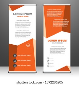 Roll up banner vertical. modern template design, for brochure, business, flyer, infographics. x-banner and flag-banner advertising. vector illustration