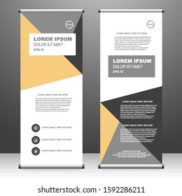 Roll up banner vertical. modern template design, for brochure, business, flyer, infographics. x-banner and flag-banner advertising. vector illustration