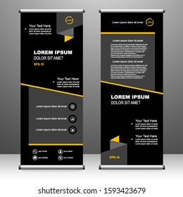 Roll up banner vertical. modern template design, for brochure, business, flyer, infographics. x-banner and flag-banner advertising. vector illustration