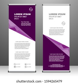Roll up banner vertical. modern template design, for brochure, business, flyer, infographics. x-banner and flag-banner advertising. vector illustration