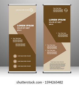 Roll up banner vertical. modern template design, for brochure, business, flyer, infographics. x-banner and flag-banner advertising. vector illustration