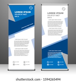 Roll up banner vertical. modern template design, for brochure, business, flyer, infographics. x-banner and flag-banner advertising. vector illustration