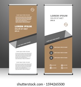Roll up banner vertical. modern template design, for brochure, business, flyer, infographics. x-banner and flag-banner advertising. vector illustration