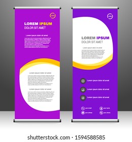 Roll up banner vertical. modern template design, for brochure, business, flyer, infographics. x-banner and flag-banner advertising. vector illustration