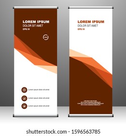 Roll up banner vertical. modern template design, for brochure, business, flyer, infographics. x-banner and flag-banner advertising. vector illustration