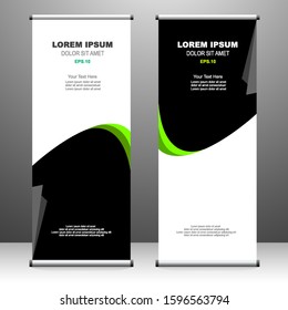 Roll up banner vertical. modern template design, for brochure, business, flyer, infographics. x-banner and flag-banner advertising. vector illustration