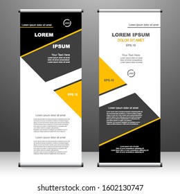Roll up banner vertical. modern template design, for brochure, business, flyer, infographics. x-banner and flag-banner advertising. vector illustration