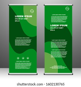 Roll up banner vertical. modern template design, for brochure, business, flyer, infographics. x-banner and flag-banner advertising. vector illustration