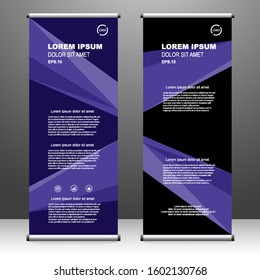 Roll up banner vertical. modern template design, for brochure, business, flyer, infographics. x-banner and flag-banner advertising. vector illustration