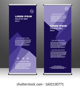 Roll up banner vertical. modern template design, for brochure, business, flyer, infographics. x-banner and flag-banner advertising. vector illustration