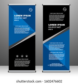 Roll up banner vertical. modern template design, for brochure, business, flyer, infographics. x-banner and flag-banner advertising. vector illustration