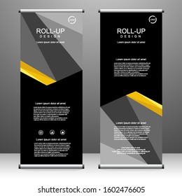Roll up banner vertical. modern template design, for brochure, business, flyer, infographics. x-banner and flag-banner advertising. vector illustration
