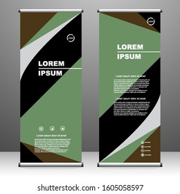 Roll up banner vertical. modern template design, for brochure, business, flyer, infographics. x-banner and flag-banner advertising. vector illustration