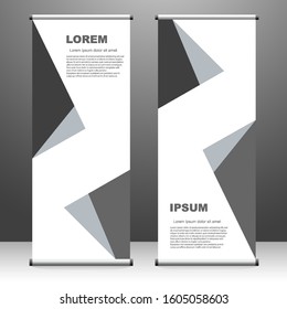 Roll up banner vertical. modern template design, for brochure, business, flyer, infographics. x-banner and flag-banner advertising. vector illustration