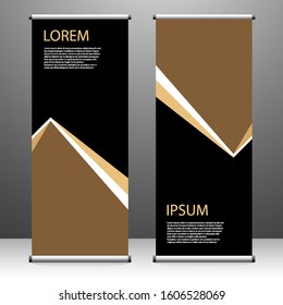 Roll up banner vertical. modern template design, for brochure, business, flyer, infographics. x-banner and flag-banner advertising. vector illustration