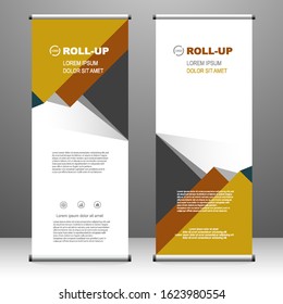 Roll up banner vertical. modern template design, for brochure, business, flyer, infographics. x-banner and flag-banner advertising. vector illustration