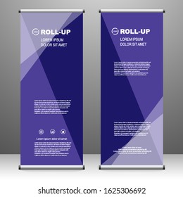 Roll up banner vertical. modern template design, for brochure, business, flyer, infographics. x-banner and flag-banner advertising. vector illustration
