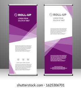 Roll up banner vertical. modern template design, for brochure, business, flyer, infographics. x-banner and flag-banner advertising. vector illustration