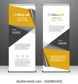 Roll up banner vertical. modern template design, for brochure, business, flyer, infographics. x-banner and flag-banner advertising. vector illustration