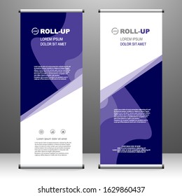 Roll up banner vertical. modern template design, for brochure, business, flyer, infographics. x-banner and flag-banner advertising. vector illustration