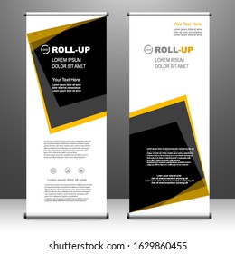 Roll up banner vertical. modern template design, for brochure, business, flyer, infographics. x-banner and flag-banner advertising. vector illustration