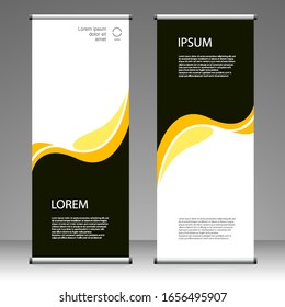 Roll up banner vertical. modern template design, for brochure, business, flyer, infographics. x-banner and flag-banner advertising. vector illustration