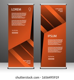 Roll up banner vertical. modern template design, for brochure, business, flyer, infographics. x-banner and flag-banner advertising. vector illustration