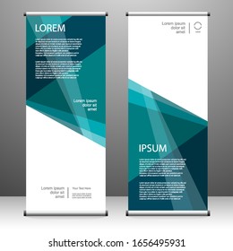 Roll up banner vertical. modern template design, for brochure, business, flyer, infographics. x-banner and flag-banner advertising. vector illustration