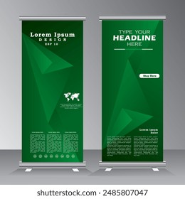 Roll up banner vertical. modern roll up template design, for brochure, business, flyer, event, exhibition, presentation, infographics. x-banner and flag-banner advertising. vector illustration