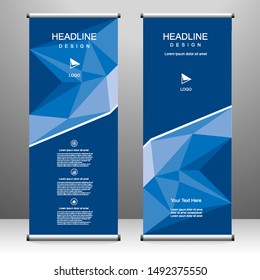 Roll up banner vertical template design, for brochure, business, flyer, infographics. modern x-banner and flag-banner advertising. vector illustration