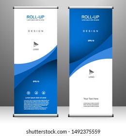 Roll up banner vertical template design, for brochure, business, flyer, infographics. modern x-banner and flag-banner advertising. vector illustration