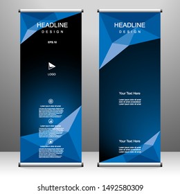 Roll up banner vertical template design, for brochure, business, flyer, infographics. modern x-banner and flag-banner advertising. vector illustration