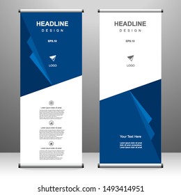 Roll up banner vertical template design, for brochure, business, flyer, infographics. modern x-banner and flag-banner advertising. vector illustration