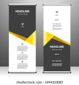 Roll up banner vertical template design, for brochure, business, flyer, infographics. modern x-banner and flag-banner advertising. vector illustration